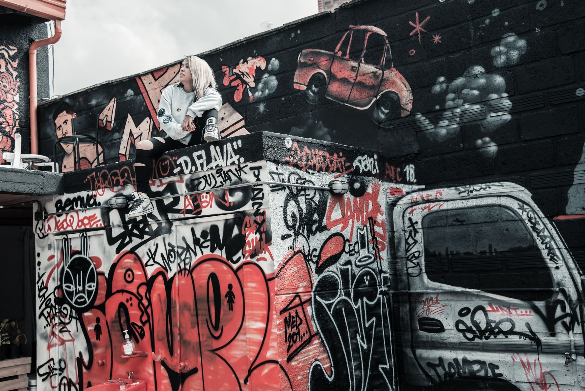Graffiti-covered urban walls — the world of hip-hop culture