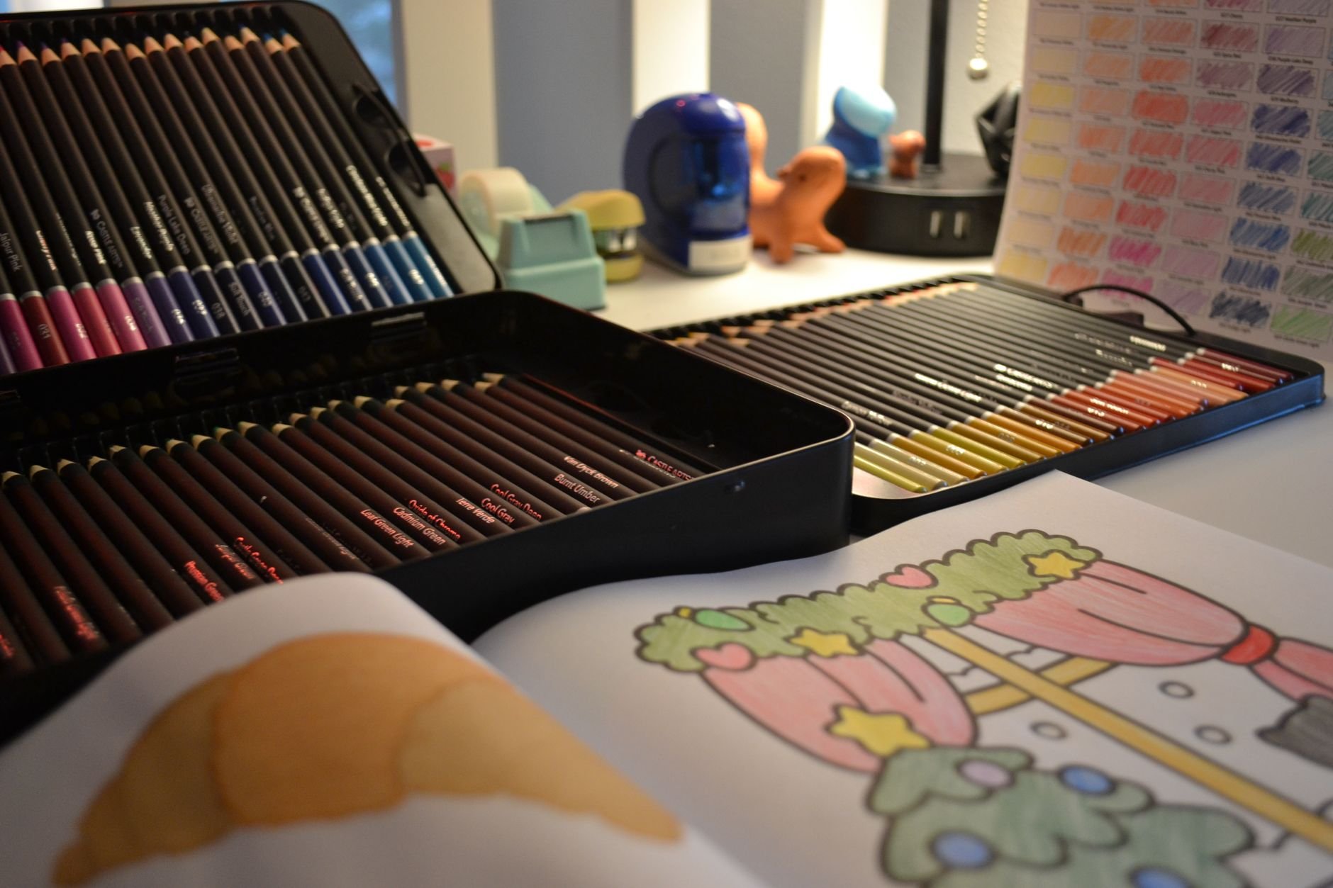 Coloring pencils and art supplies ready to bring Kings of Hip Hop to life